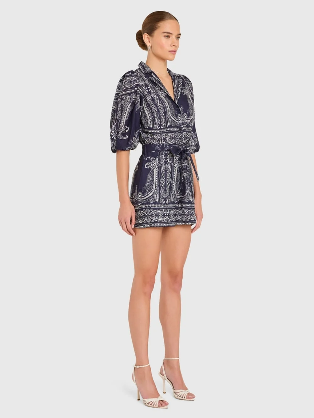 NWT Amanda Uprichard Lucia Short Sleeve Navy & White Romper - Sz Med - Picture 8 of 13